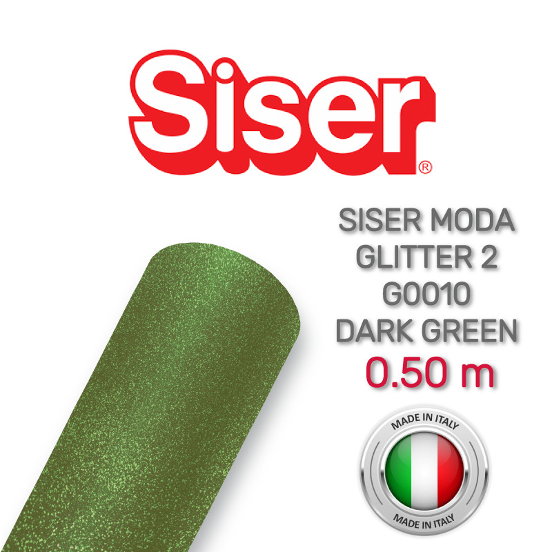 Siser Moda Glitter 2 G0010 Dark Green (Плівка для термопереносу блискуча темно-зелена), фото 1