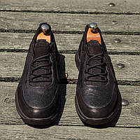 Кеды туфли мужские кожа нубук весенние черные Luciano Bellini. Туфли для мужчин весна осень Лучано Беллини