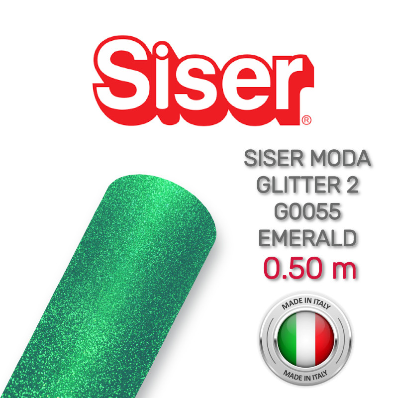 Siser Moda Glitter 2 G0055 Emerald (Плівка для термопереносу блискуча смарагдова), фото 1