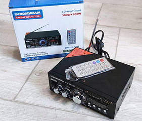 Підсилювач звуку Boschmann BM-699BT USB Блютуз 300W+300W 2х канальний