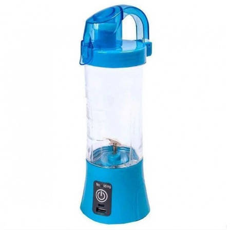 Фітнес блендер акумуляторний Qllipin Juice Cup OL-602 портативний блендер із поїльником блакитний, фото 3