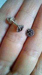 Срібні пусети з гранатом