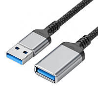 Кабель удлинитель USB 3.0 - 1м AM/AF серый