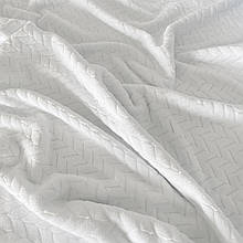 Тканина плюшева Minky білого кольору (косичка) (0,8*160)