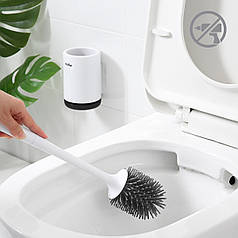 Йоршик з силіконовою щіткою настінний BP-12 WHITE/BLACK