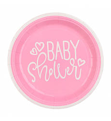 Паперові тарілки "Baby shower", 10 шт., Ø - 23 см., колір - рожевий