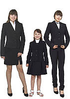 Піджак шкільний для дівчинки м-515 розмір  128 134 140 152 170 чорний тм "Попелюшка"