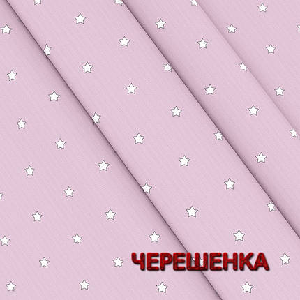 Тканина для постільної білизни Бязь "Gold" Lux GL7631B (50м) зірочки на рожевому, фото 1