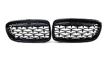 Решітка ноздрі BMW (БМВ) 3 series (F30, F31) 2012-2019 Унікальна Чорний Глянець, фото 5