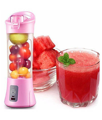 Фітнес блендер акумуляторний Qllipin Juice Cup OL-602 портативний блендер із поїльником рожевий, фото 1