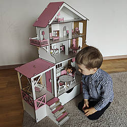 Великий ляльковий будиночок для LOL+ з меблями та ліфтом