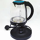 Електрочайник Domotec MS 8110 чорний скло 1,8 л  ⁇  Скляний електричний чайник, фото 7