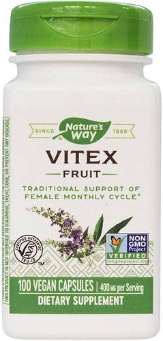 Купить Плоды витекса, Vitex Fruit, Nature's Way, 400 мг, 100 веганских ...