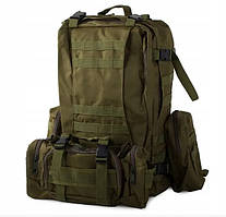 Тактичний компактний рюкзак Tactic 50-60 л Поліетер (Зелений)