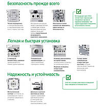 Вимикач 1-клавішний Schneider Electric EPH0100171 Asfora, антрацит, пластик, без підсвітки та індикації, фото 5