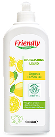 Органічний засіб для миття посуду Friendly Organic лимонний сік 500 мл