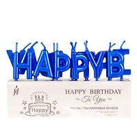 Свічки у торт Happy Birthday | Синій