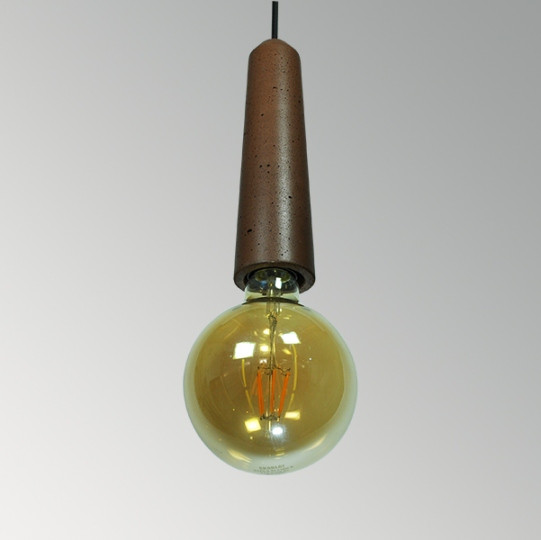 Бетонний світильник Ø60мм h210мм Е27 підвісний коричневий