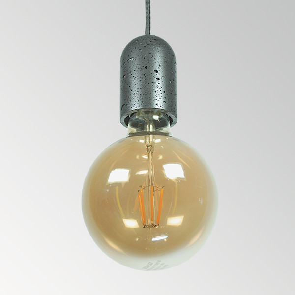 Бетонний світильник Ø55мм h90мм Е27 підвісний графітовий