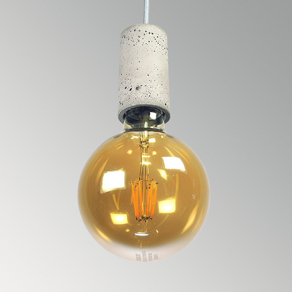 Бетонний світильник Ø55мм h93мм Е27 підвісний сірий