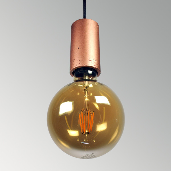 Бетонний світильник Ø55мм h93мм Е27 підвісний мідь