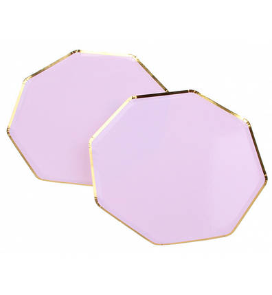 Паперові тарілки "Octagon", 10 шт., Ø - 18 см., колір лаванда, фото 3