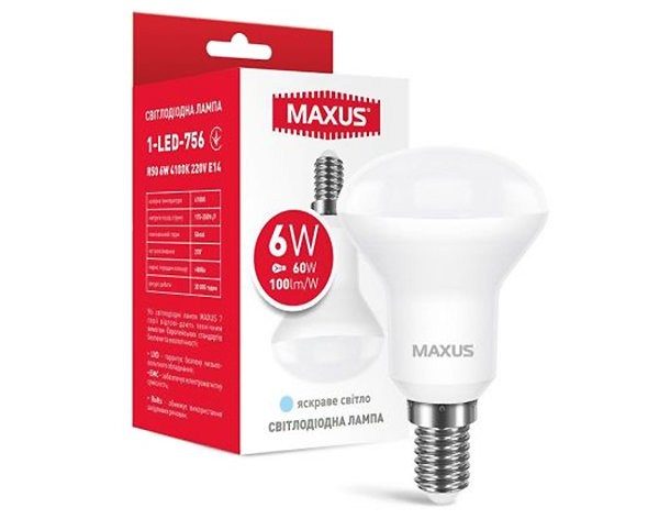 Світлодіодна Лампа R50 6W E14 MAXUS 500lm, 4100k