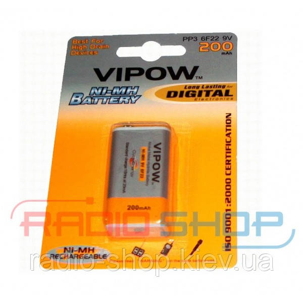 Батарея (акумулятор) Ni-MH 9V 200mAh, фото 1