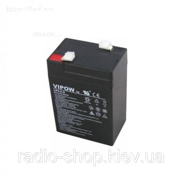 Акумулятор гелевий 6 V 4.5 Ah Vipow