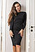 Однотонне повсякденне молодіжне плаття-футляр, базове, чорне, фото 2