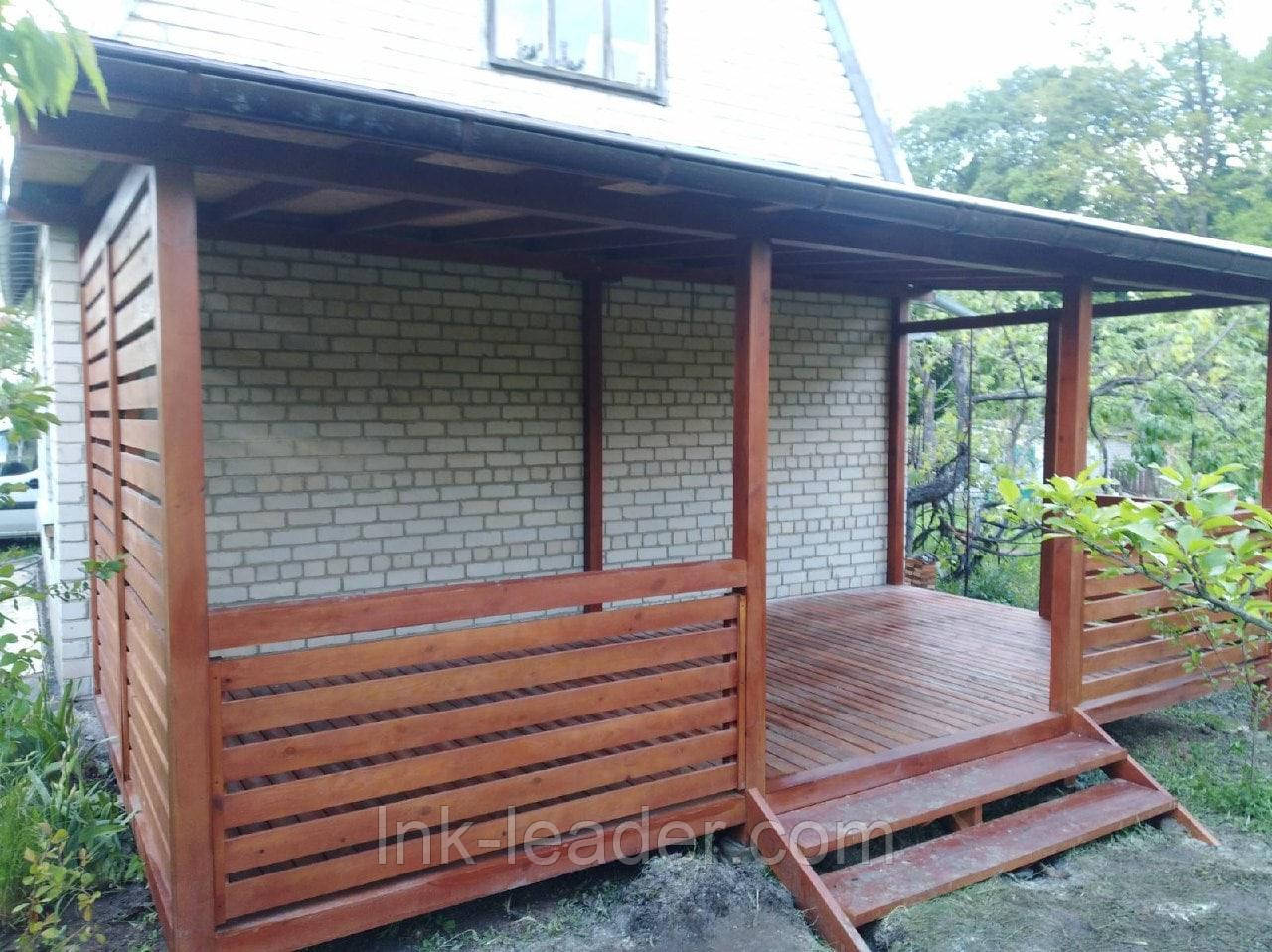 Дерев'яна прямокутна альтанка ПБ-46, фото 1