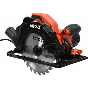 Пила дискова ручна мережева YATO YT-82151: P = 1,5 кВт, для диска Ø = 185/30 мм, макс. h = 2.8 мм, кут 0-45°
