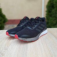 Кроссовки мужские Adidas Nova Run X Black черные. Летние кроссовки для мужчин в черном цвете Адидас Нова Ран Х