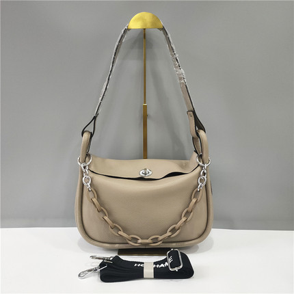 Велика шкіряна сумка багет / 3 ремінці в комплекті С01-КТ-331-L Бежева, фото 1