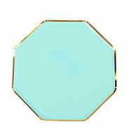 Бумажные тарелки "Octagon", 10 шт., Ø - 18 см., цвет бирюзовый