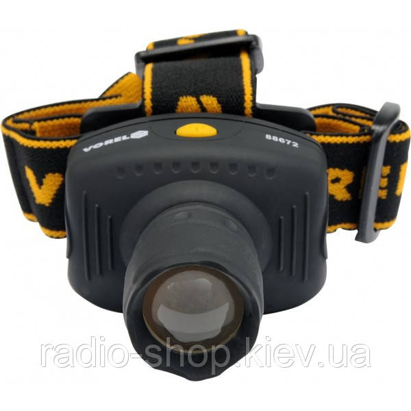 Ліхтар на лоб VOREL 1 LED-лампа 1W, V-88672, фото 1