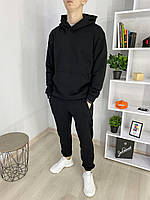 Мужской спортивный костюм черный базовый весенний осенний | Комплект Худи и Штаны