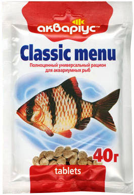 Корм Акваріус, Classic Menu - Tablets 40 р., фото 1