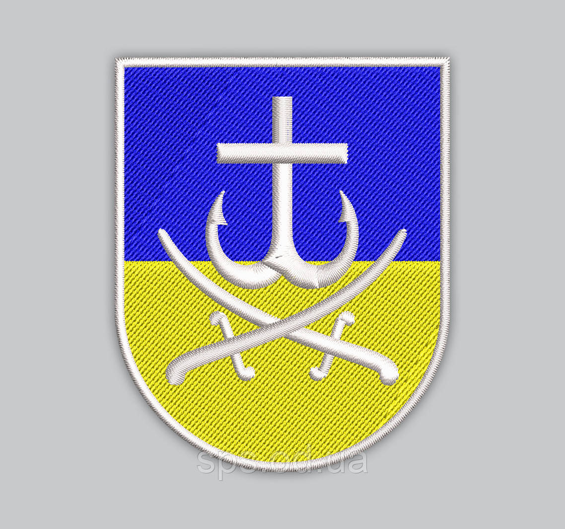Шеврон герб Вінниці на фоні прапора 8 см (Термін виготовлення під замовлення 7-14 днів)