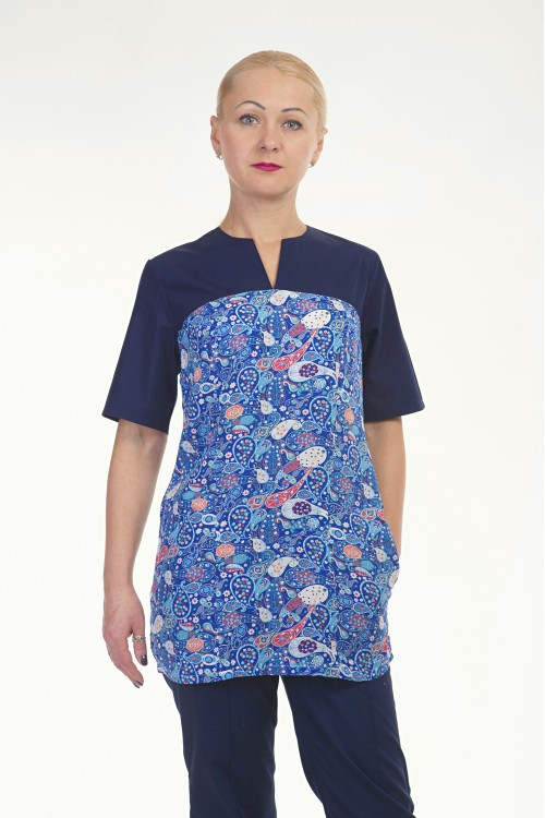 Медичний хірургічний костюм 2296 (х/б, темно-синій, р.42-60) Хелслайф 42 60, фото 1