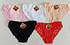 Жіночі труси бікіні з гіпюровими вставками (10 шт), фото 3
