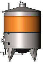 Ємність на 3000 літрів з сорочкою охолодження, верхнім і нижнім люком з конічним дном, фото 2