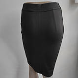 Спідниця олівець трикотажна на резинці до колін 44 чорна, фото 2