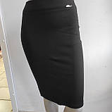 Спідниця олівець трикотажна на резинці до колін 44 чорна, фото 3