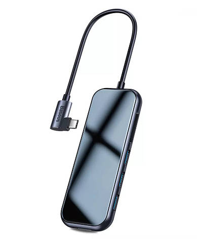 USB-Хаб Baseus Multi-functional HUB Type-C to 3 x USB 3.0+HD4K+SD/TF+PD Сірий (CAHUB-CZ0G), фото 1