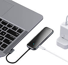 USB-Хаб Baseus Multi-functional HUB Type-C to 3 x USB3.0 + HD4K + RJ45 + PD Сірий (CAHUB-DZ0G), фото 5