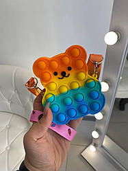 Силіконова сумка для дівчинки поп. іт Ведмедик Жовтогаряча 3022 Жовтогарячий