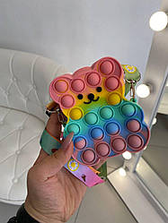 Силіконова сумка для дівчинки поп. Ведмедик Пудра 3022 Пудровий