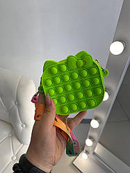 Силіконова сумка для дівчинки однотонна поп-іт Бантик Салатова 3122 Салатовий