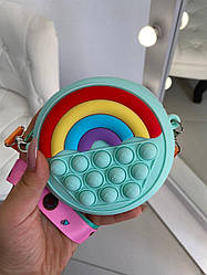 Силіконова сумка для дівчинки поп. Веселка Бірюзова 3222 Бірюзовий